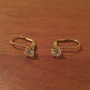 Gold Tone Faux Diamond Earrings